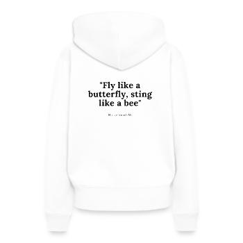 Muhammad Ali Quote Citation Idée de cadeau - Sweat à capuche Premium bio Femme - blanc - Dos - Julia (174cm)