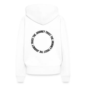enjoy the journey 2 - Frauen Premium Bio Hoodie - Weiß - Hinten - Julia (174cm)