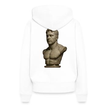 Statue - Sweat à capuche Premium bio Femme - blanc - Dos - Julia (174cm)