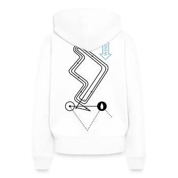 Parcours de régate Parcours de régate Parcours de voile - Sweat à capuche Premium bio Femme - blanc - Dos - Julia (174cm)