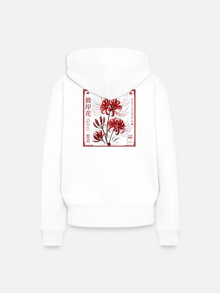 Japan Blume Rote Lilie  - Frauen Premium Bio Hoodie - Weiß