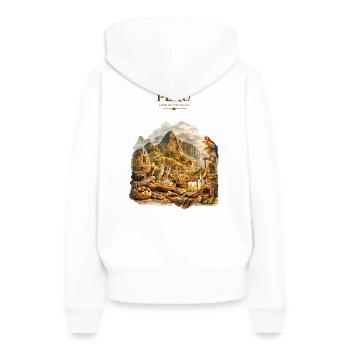 Peru Inca Land Heritage Art - Frauen Premium Bio Hoodie - Weiß - Hinten - Julia (174cm)