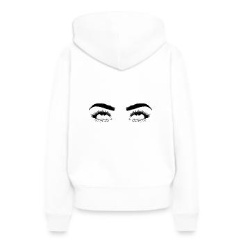 Augen Augenrollen Comic Comicstyle - Frauen Premium Bio Hoodie - Weiß - Hinten - Julia (174cm)