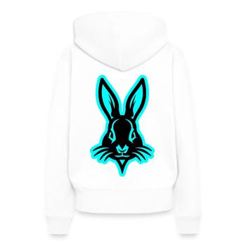 Lapin, Lapin De Pâques, Tête Pâques - Sweat à capuche Premium bio Femme - blanc - Dos - Julia (174cm)