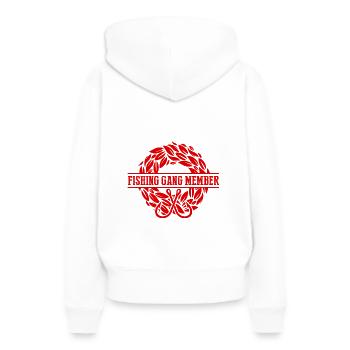 Gang de pêcheurs - Sweat à capuche Premium bio Femme - blanc - Dos - Julia (174cm)
