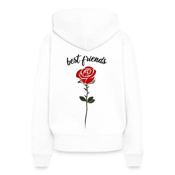 Best friends forever Freunde für immer Rose - Frauen Premium Bio Hoodie - Weiß - Hinten - Julia (174cm)