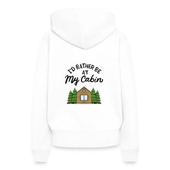 Cabane de camping Forêt - Sweat à capuche Premium bio Femme - blanc - Dos - Julia (174cm)