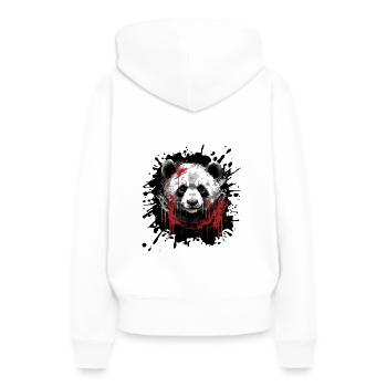 Panda Portrait - Sweat à capuche Premium bio Femme - blanc - Dos - Julia (174cm)