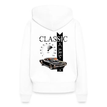 Classic Car - Frauen Premium Bio Hoodie - Weiß - Hinten - Julia (174cm)