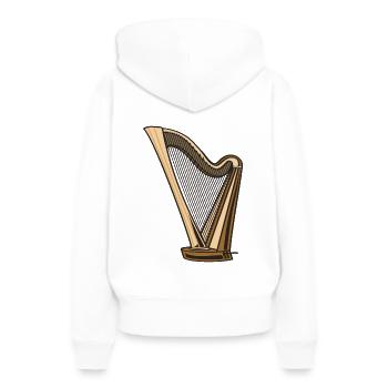Harfe - Frauen Premium Bio Hoodie - Weiß - Hinten - Julia (174cm)
