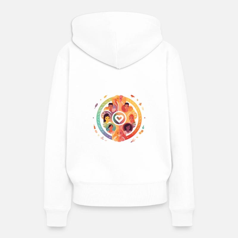 Diversité et tolérance - Sweat à capuche Premium bio Femme - blanc