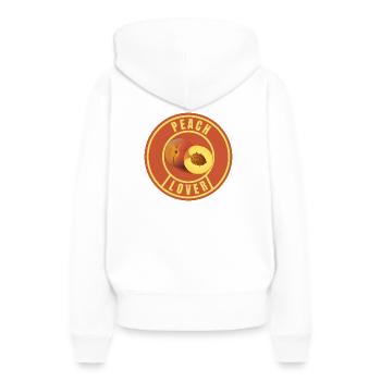 Peach Lover - Women’s Premium Organic Hoodie - white - Back - Julia (174cm)