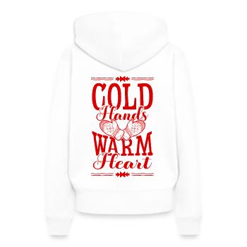 Frost winter - Frauen Premium Bio Hoodie - Weiß - Hinten - Julia (174cm)