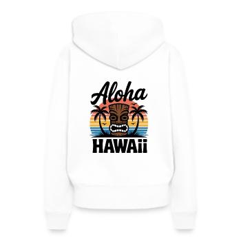 Aloha Beach - Women’s Premium Organic Hoodie - white - Back - Julia (174cm)