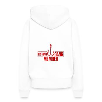 Gang de pêcheurs - Sweat à capuche Premium bio Femme - blanc - Dos - Julia (174cm)