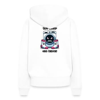 Verängstigte Socken aus der Waschmaschine - Frauen Premium Bio Hoodie - Weiß - Hinten - Julia (174cm)