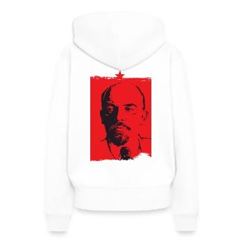 Lénine - Sweat à capuche Premium bio Femme - blanc - Dos - Julia (174cm)