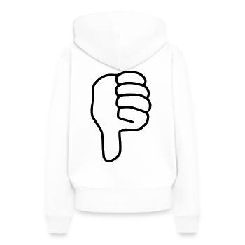 Emoji Daumen runter Skizze schwarz - Frauen Premium Bio Hoodie - Weiß - Hinten - Julia (174cm)