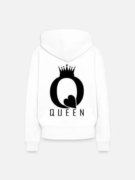 Queen King Queen Couple Outfit - Women’s Premium Organic Hoodie - white