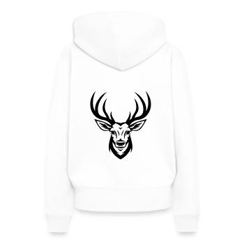 Tête de cerf - Sweat à capuche Premium bio Femme - blanc - Dos - Julia (174cm)