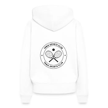 Joueur de tennis Raquette de tennis Court de tennis cadeau - Sweat à capuche Premium bio Femme - blanc - Dos - Julia (174cm)