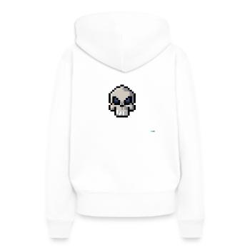 skull pixelart - Frauen Premium Bio Hoodie - Weiß - Hinten - Julia (174cm)