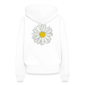 Gänseblümchen - Frauen Premium Bio Hoodie - Weiß - Hinten - Julia (174cm)