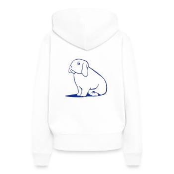 Ram Nain - Lapin - Bélier - Sweat à capuche Premium bio Femme - blanc - Dos - Julia (174cm)