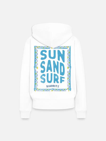 Sonne Sand Surfen Biarritz - Frauen Premium Bio Hoodie - Weiß