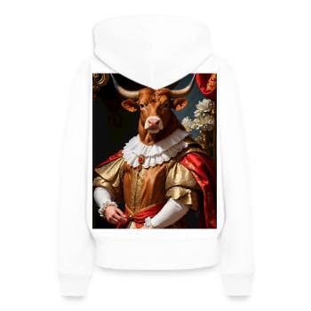 Taureau majestueux – roi du Baroque - Sweat à capuche Premium bio Femme - blanc - Dos - Julia (174cm)
