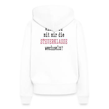 Heiratsantrag Verlobung Antrag Hochzeit Freundin - Frauen Premium Bio Hoodie - Weiß - Hinten - Julia (174cm)