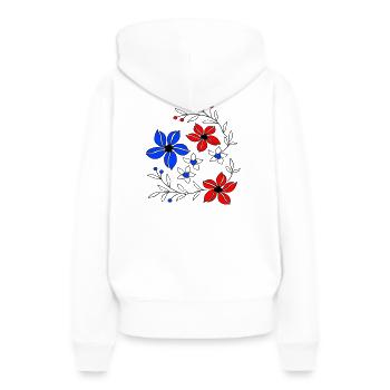 Blumenranke, Ornament - Frauen Premium Bio Hoodie - Weiß - Hinten - Julia (174cm)