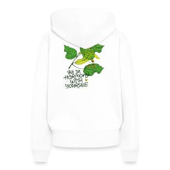 Harmony, Nature - Women’s Premium Organic Hoodie - white - Back - Julia (174cm)