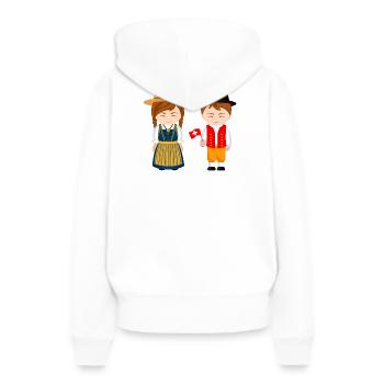 Suisse, je suis Suisse, petits Suisse - Sweat à capuche Premium bio Femme - blanc - Dos - Julia (174cm)
