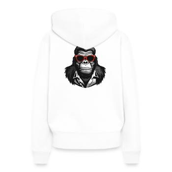 gorille, singe, primate - Sweat à capuche Premium bio Femme - blanc - Dos - Julia (174cm)