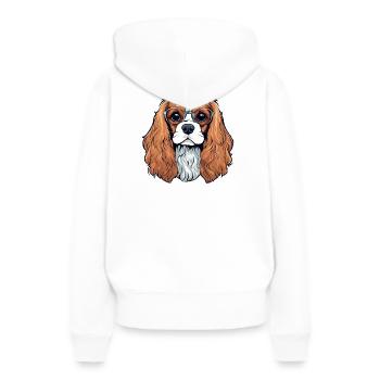Cavalier King Charles, Hund, Niedlicher Hund - Frauen Premium Bio Hoodie - Weiß - Hinten - Julia (174cm)