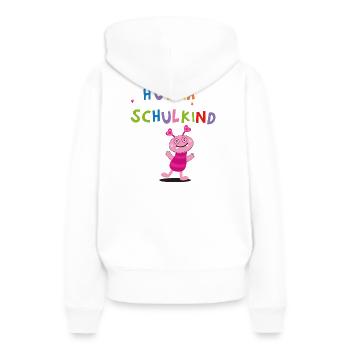 Hourra écolier - Sweat à capuche Premium bio Femme - blanc - Dos - Julia (174cm)