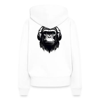 gorille, primate, singe - Sweat à capuche Premium bio Femme - blanc - Dos - Julia (174cm)