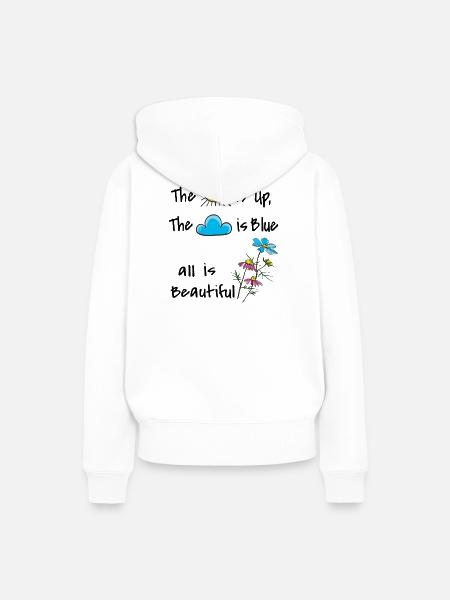 Life is beautiful - Frauen Premium Bio Hoodie - Weiß
