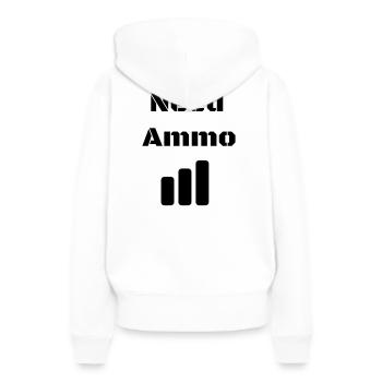 Besoin de munitions - Sweat à capuche Premium bio Femme - blanc - Dos - Julia (174cm)