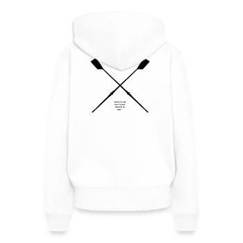 Rudershirt mit Sehtest - Frauen Premium Bio Hoodie - Weiß - Hinten - Julia (174cm)