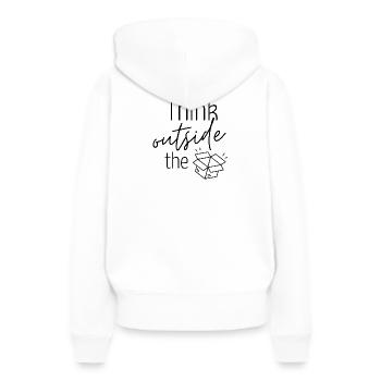 Ideenkiste - Think outside ... - Frauen Premium Bio Hoodie - Weiß - Hinten - Julia (174cm)