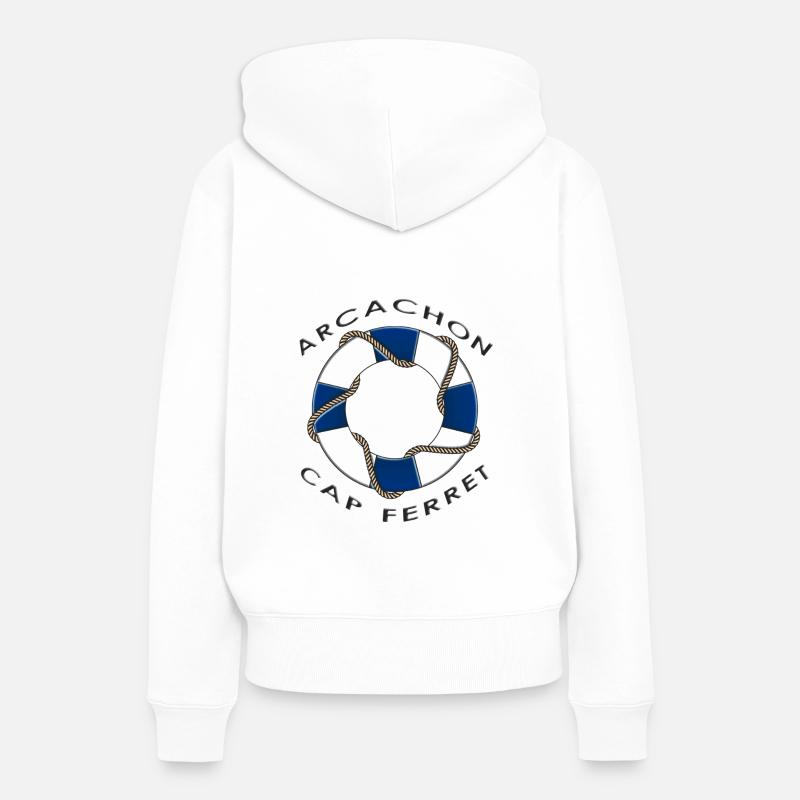 bouée de sauvetage3 - Sweat à capuche Premium bio Femme - blanc