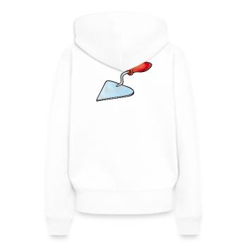 Truelle de maçon | Truelle - Sweat à capuche Premium bio Femme - blanc - Dos - Julia (174cm)