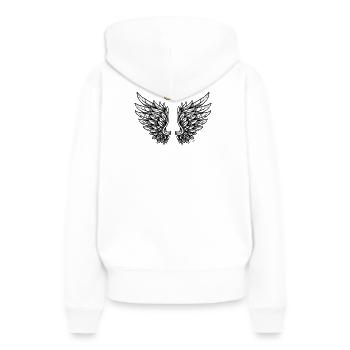 Ailes Ange Ailes Anges - Sweat à capuche Premium bio Femme - blanc - Dos - Julia (174cm)