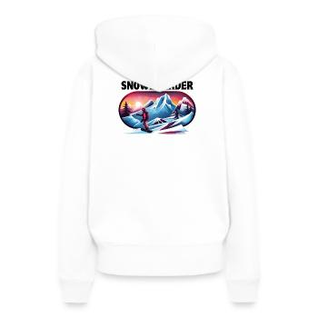 ski, snowboard, station de ski, snowboarder - Sweat à capuche Premium bio Femme - blanc - Dos - Julia (174cm)