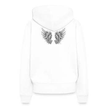 Angelwings ailes ange blanc - Sweat à capuche Premium bio Femme - blanc - Dos - Julia (174cm)
