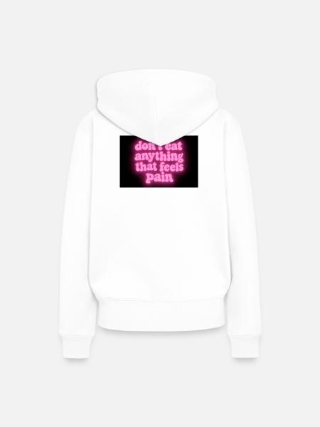 Werde vegan und rette die Tiere - Frauen Premium Bio Hoodie - Weiß