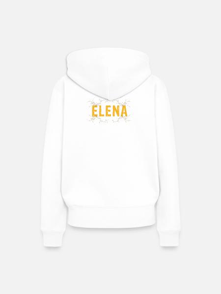 ELENA Schriftzug verziert - Frauen Premium Bio Hoodie - Weiß