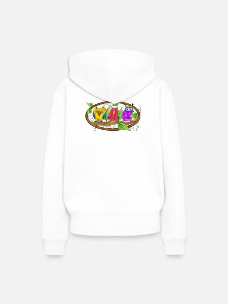 Weisheit - Eulen Edition - Frauen Premium Bio Hoodie - Weiß